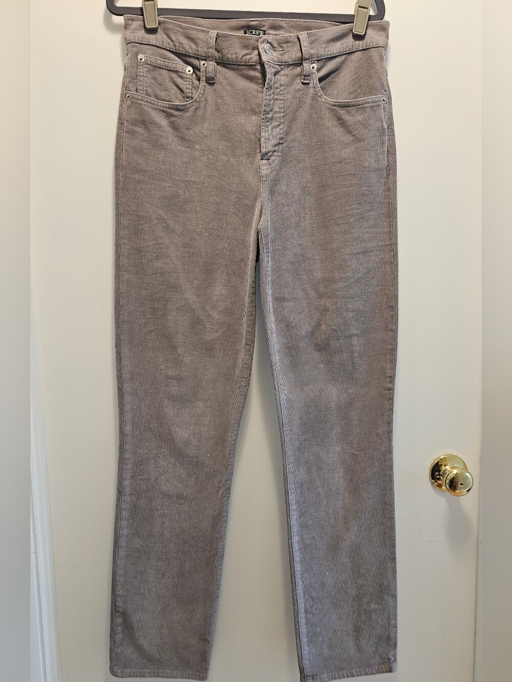 J.Crew Men's Corduroy Pants Size 29T Tall Gray Straight Leg 5-Pocket